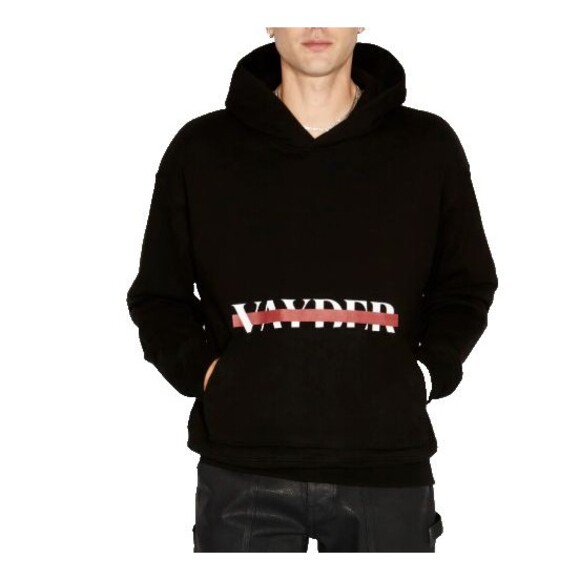 Vayder Men's Cotton Hoodie Kangaroo Pocket Oversized Black Heavy Weight Sz L NEW - Picture 11 of 11